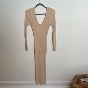 Large Nude Bodycon MIDI Dress